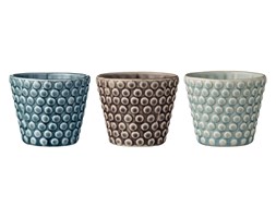 Bloomingville, Świeczniki ceramiczne - Petrol Brown Mint 3szt brązowy