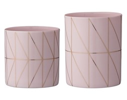 Bloomingville, Świeczniki porcelanowe - różowy 2szt niski i wysoki, North Wind