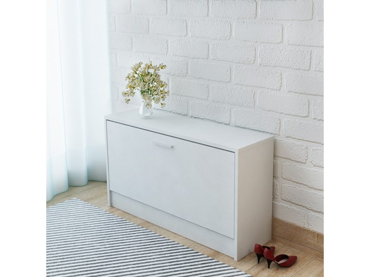 vidaXL Szafka na buty 80x24x45 cm biała Płyta MDF Szerokość 80 cm Głębokość 24 cm Płyta meblowa Płyta laminowana Pomieszczenie Przedpokój