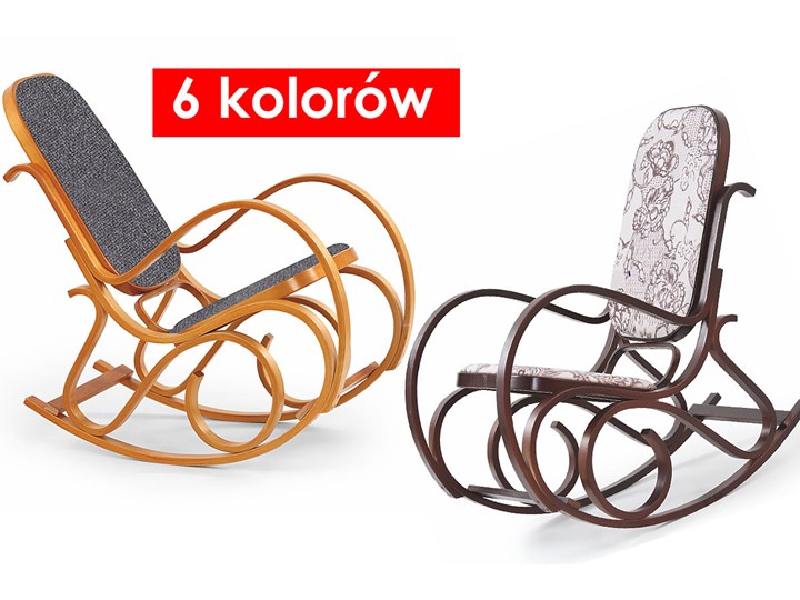 Drewniany fotel bujany w kolorze Wenge - Dixel Drewno Szerokość 52 cm Kolor Czarny