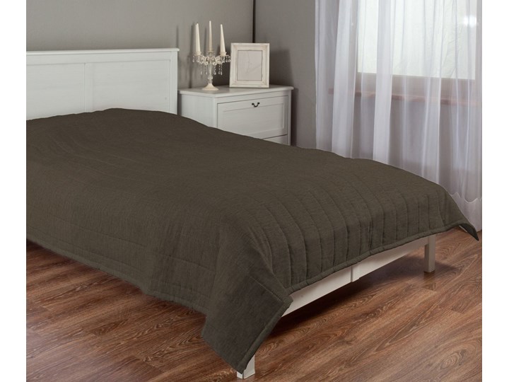 Dekoria Narzuta pikowana w pasy, taupe szenil, szer.260 x dł.210 cm, Madrid