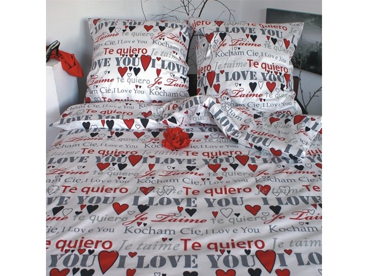 Pościel satynowa Andropol Love Story White 100% bawełny