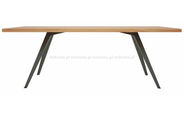 Stół Jadalniany Nogi Metalowe Blat Dębowy Vito 250x95 Stoły