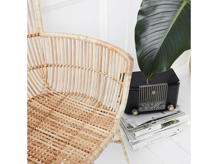 KRZESŁO DINING CUUN NATURE HOUSE DOCTOR Głębokość 60 cm Rattan Żelazo Metal Wysokość 80 cm Szerokość 62 cm Krzesło inspirowane Kolor Beżowy
