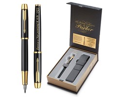 Pióro Parker IM Czarny GT GRAWER i ETUI PRESTIGE