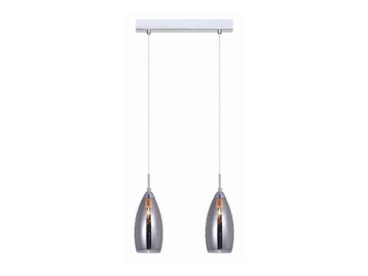 Lampa wisząca zwis Italux Grace 2x40W E14 chrom/ciemne szkło MDM2170/2 A