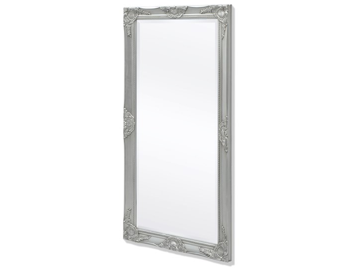 vidaXL Lustro ścienne w stylu barokowym, 120x60 cm, srebrne Lustro z ramą Styl Tradycyjny Prostokątne Pomieszczenie Garderoba