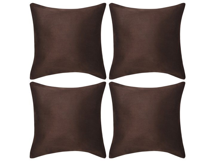 vidaXL Poszewki na poduszki 80x80 cm, zamszowe, 4 szt., brązowe