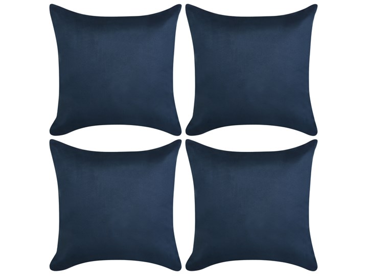 vidaXL Poszewki na poduszki 80x80 cm, zamszowe, 4 szt., granatowe Poszewka dekoracyjna Kategoria Poduszki i poszewki dekoracyjne Poliester Kolor Szary