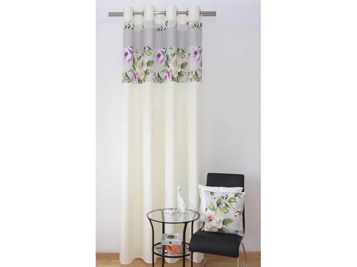 Zasłona ZK44C Poliester Zasłona zaciemniająca 140x250 cm Pomieszczenie Salon Wzór Kwiaty