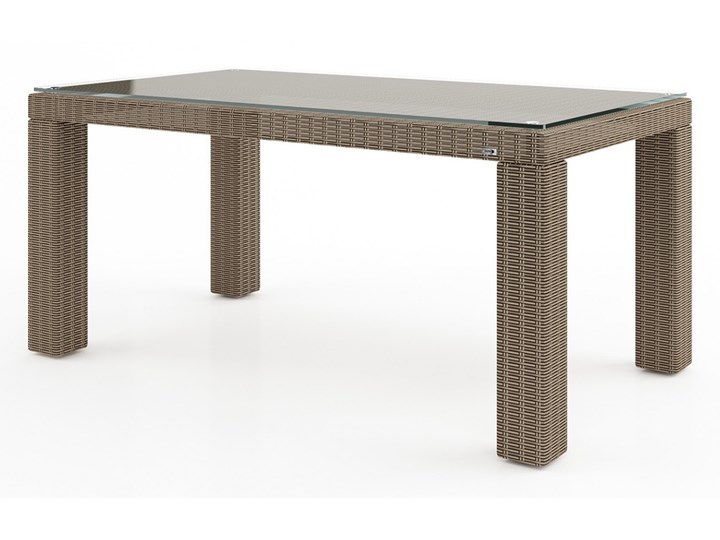 Meble ogrodowe RAPALLO 160cm royal białe Tworzywo sztuczne Stoły z krzesłami Aluminium Rattan Technorattan Styl Minimalistyczny