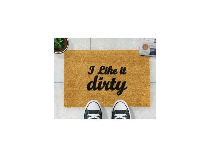 Wycieraczka z naturalnego kokosowego włókna Artsy Doormats I Like It Dirty, 40x60 cm Kolor Brązowy Włókno kokosowe Kategoria Wycieraczki