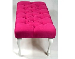 Ławeczka Pufa Pufka Pikowana Altara 31 Fuksja Nogi Ludwik Białe Półmat Styl Shabby Chic Vintage 100/40/40cm Styl prowansalski Materiał nóżek Drewno