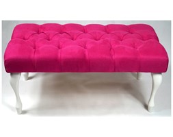 Ławeczka Pufa Pufka Pikowana Altara 31 Fuksja Nogi Ludwik Białe Półmat Styl Shabby Chic Vintage 100/40/40cm Styl prowansalski Materiał nóżek Drewno