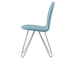 Krzesło Mannequin 03 - błękit : Pikowanie - Pikowanie A, Kolor podstawy - czarny - RAL 9005 Tkanina Aluminium Metal Płyta MDF Wysokość 2 40 cm