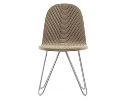 Krzesło Mannequin 03 - kawowy : Pikowanie - Pikowanie A, Kolor podstawy - szary - RAL 7037 Aluminium Metal Tkanina Płyta MDF Wysokość 2 40 cm