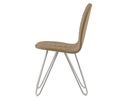 Krzesło Mannequin 03 - kawowy : Pikowanie - Pikowanie A, Kolor podstawy - szary - RAL 7037 Aluminium Metal Tkanina Płyta MDF Wysokość 2 40 cm