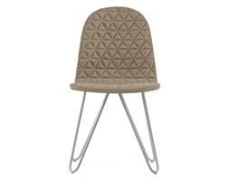 Krzesło Mannequin 03 - kawowy : Pikowanie - Pikowanie A, Kolor podstawy - szary - RAL 7037 Aluminium Metal Tkanina Płyta MDF Wysokość 2 40 cm