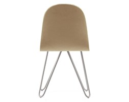 Krzesło Mannequin 03 - kawowy : Pikowanie - Pikowanie A, Kolor podstawy - szary - RAL 7037 Aluminium Metal Tkanina Płyta MDF Wysokość 2 40 cm