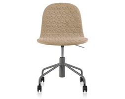 Krzesło Mannequin - 06 - kawowy : Pikowanie - Pikowanie B, Kolor podstawy - szary - RAL 7012 metal drewno Krzesło biurowe płyta MDF