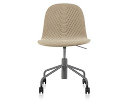 Krzesło Mannequin - 06 - kawowy : Pikowanie - Pikowanie B, Kolor podstawy - szary - RAL 7012 metal drewno Krzesło biurowe płyta MDF