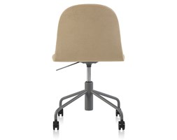 Krzesło Mannequin - 06 - kawowy : Pikowanie - Pikowanie B, Kolor podstawy - szary - RAL 7012 metal drewno Krzesło biurowe płyta MDF