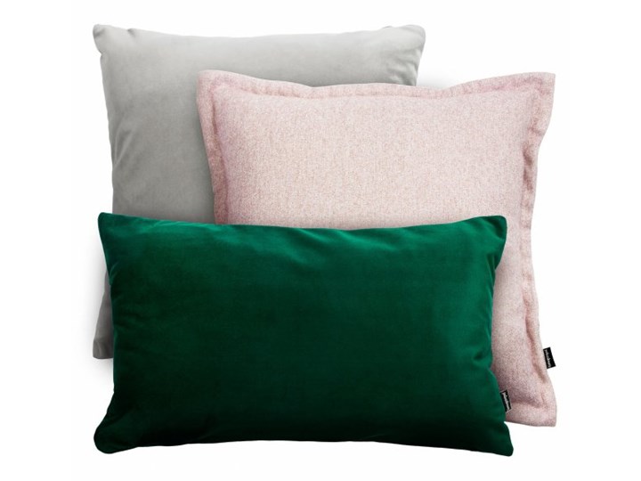Szaro-zielony zestaw poduszek Velvet + Tweed Prostokątne 45x45 cm Kwadratowe 30x50 cm tkanina Wzór Jednolity Styl klasyczny