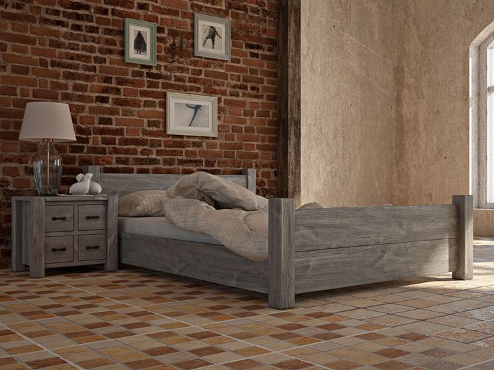 Drewniane łóżko Country New 27 - 180 cm Rozmiar materaca 180x200 cm Łóżko drewniane Kolor Beżowy