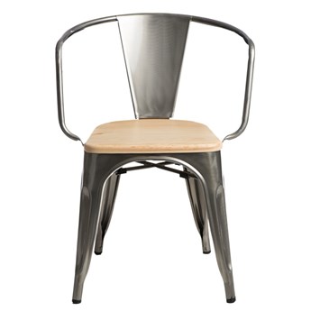 Krzesło Paris Arms Wood metal sosna natural
