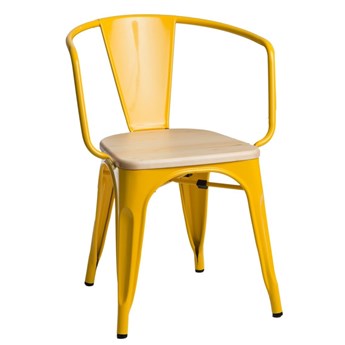 Krzesło Paris Arms Wood żółte sosna natural