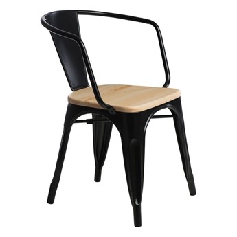 Krzesło Paris Arms Wood czarne sosna natur