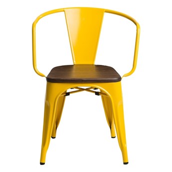 Krzesło Paris Arms Wood żółte sosna orzech
