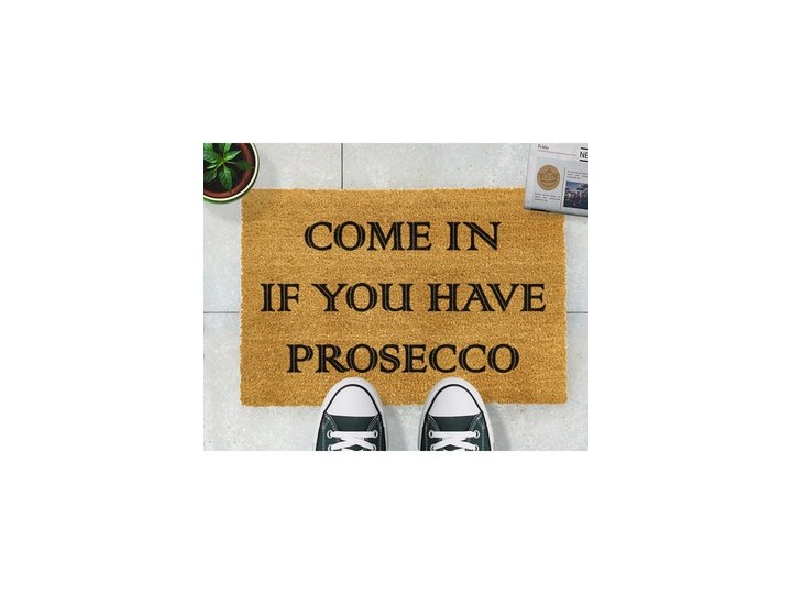 Wycieraczka z naturalnego kokosowego włókna Artsy Doormats Prosecco, 40x60 cm Kategoria Wycieraczki Włókno kokosowe Kolor Pomarańczowy