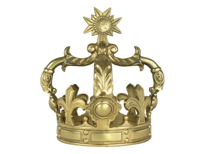 KORONA DEKORACYJNA ZŁOTA METALOWA " KING M "23 X 23 X 29 CM