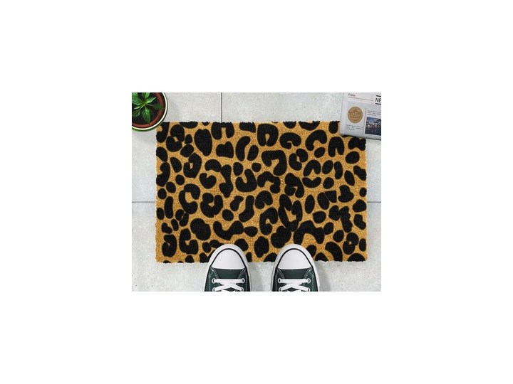 Wycieraczka z naturalnego włókna kokosowego Artsy Doormats Leopard, 40x60 cm Włókno kokosowe Kolor Beżowy Kategoria Wycieraczki