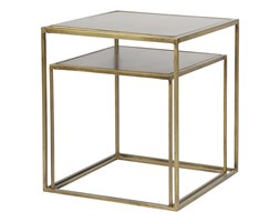 ZESTAW 2 STOLIKÓW METALICZNE MOSIĘŻNE - BE PURE Wysokość 36 cm Wysokość 40 cm Kwadratowe Zestaw stolików Rozmiar blatu 40x40 cm