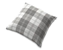 Dekoria Poszewka Tomelilla 55x55cm, krata szaro-biała, 55 × 55 cm, Edinburgh