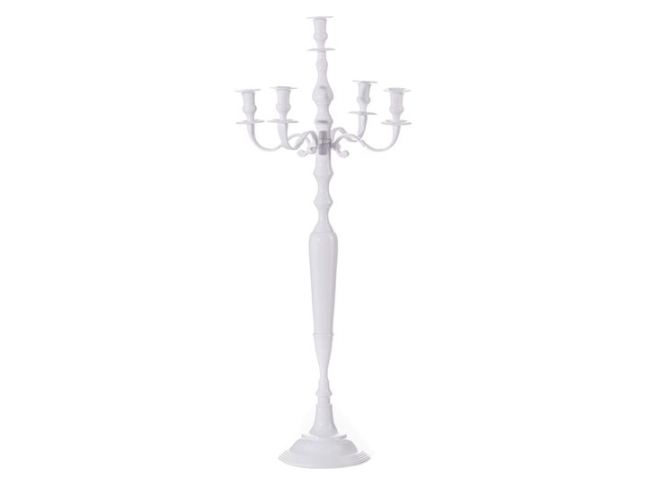 Świecznik pięcioramienny Glamour White wys. 104cm, 45 × 45 × 104 cm Metal Kandelabr Aluminium Kolor Biały