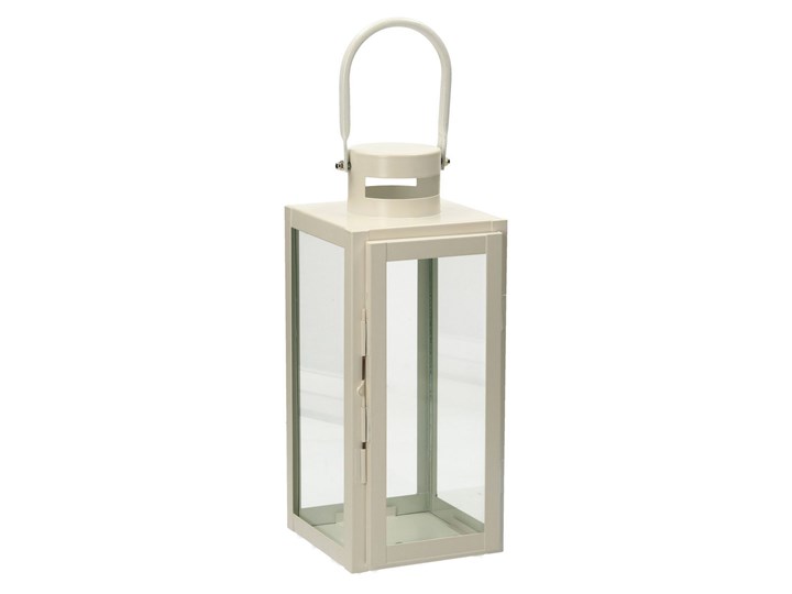 Lampion Metalowy Elegance White 40 cm, 13 × 13 × 40 cm Kolor Biały