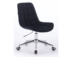 FOTEL HR590K CZARNY WELUR KÓŁKA Fotel obrotowy Tkanina Głębokość 41 cm Styl glamour Styl Nowoczesny