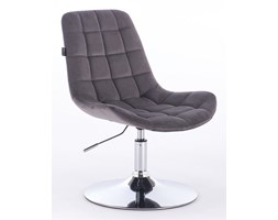 FOTEL HR590N GRAFITOWY WELUR Styl glamour Fotel obrotowy Tkanina Głębokość 41 cm Styl Nowoczesny