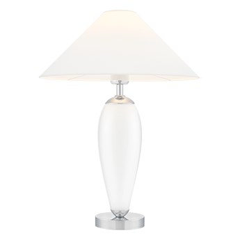 REA SILVER lampa stojąca 1 X 25W LED E27 biała / chrom / abażur biały KASPA 40601101