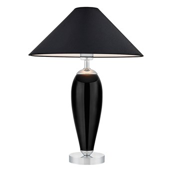 REA SILVER lampa stojąca 1 X 25W LED E27 czarna / chrom / abażur czarny KASPA 40602102