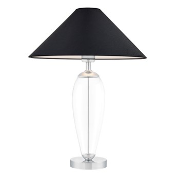REA SILVER lampa stojąca 1 X 25W LED E27 transparent / chrom / abażur czarny KASPA 40605102