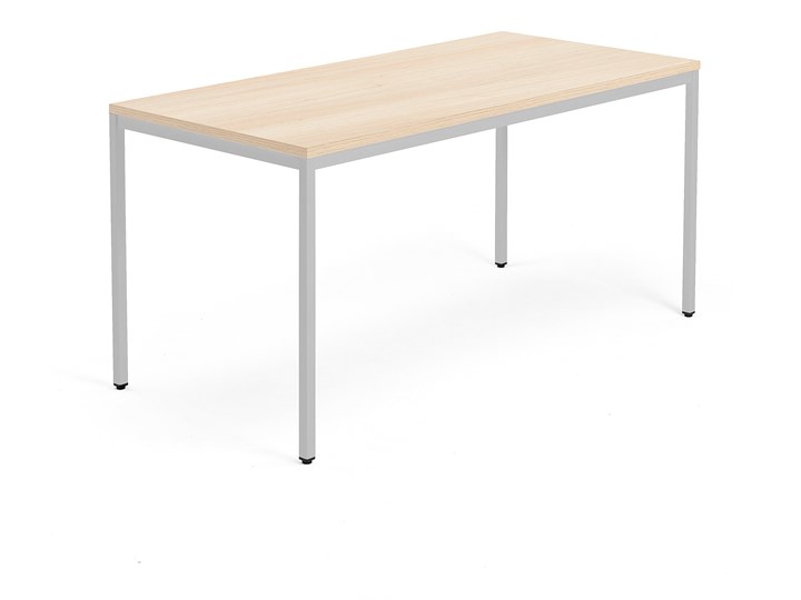 Stół MODULUS, 1600x800 mm, srebrny, dąb Pomieszczenie stoły biurowe Szerokość 80 cm Długość 160 cm Drewno Pomieszczenie Stoły konferencyjne