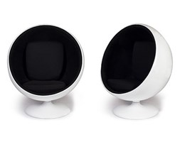Fotel KULA - inspirowany proj. Ball Chair Wysokość 130 cm tworzywo sztuczne Fotel inspirowany Tkanina Głębokość 100 cm szkło Wysokość 45 cm Styl Nowoczesny