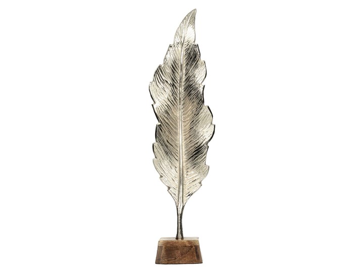 Dekoracja Silver Leaf I 66cm, 18 × 12 × 66 cm Metal Drewno Kolor Srebrny Kategoria Figury i rzeźby