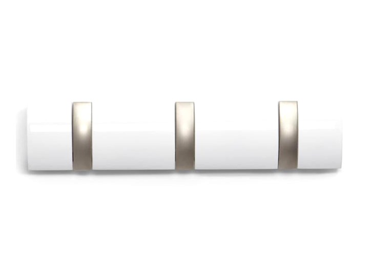 Mocowany panel z uchwytami 3 cz. Umbra Flip biały kod: 318853-660 Tworzywo sztuczne Metal Kategoria Wieszaki na odzież wierzchnią Drewno Typ Wieszaki