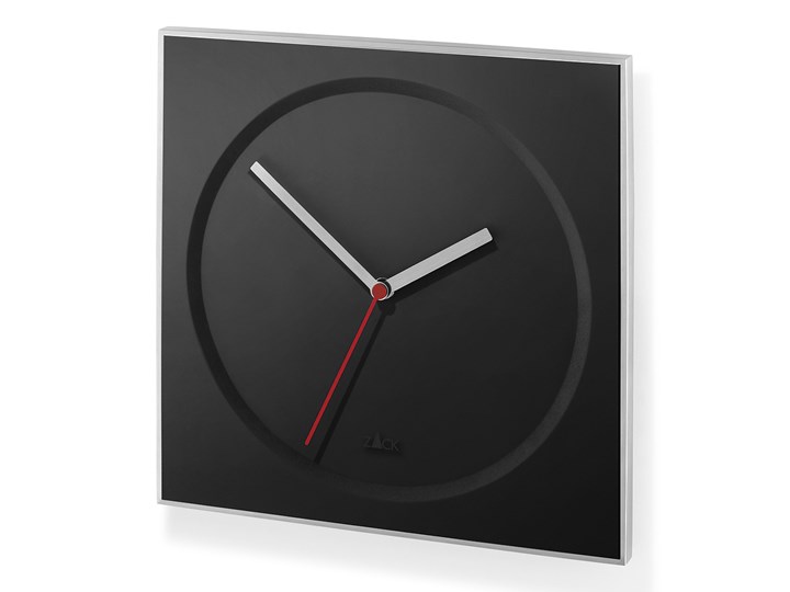 Zegar ścienny 26x26cm Zack Hoyo czarny kod: ZACK-60050 Tworzywo sztuczne Kwadratowy Metal Pomieszczenie Salon