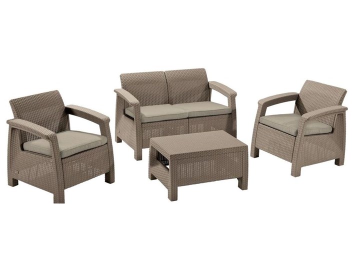 Meble ogrodowe CURVER Corfu II Set Cappucino